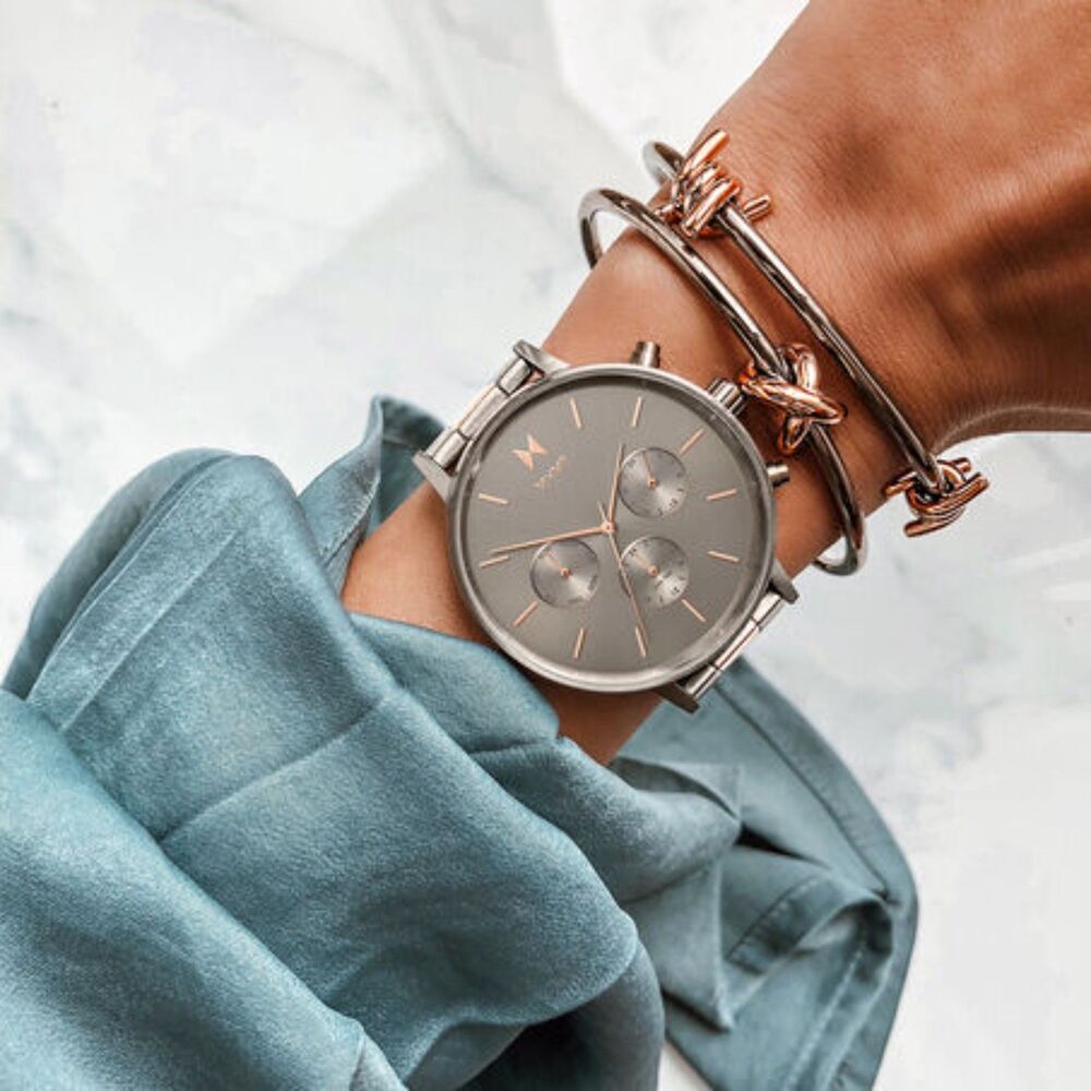 MVMT Women's Silver and Rose Gold Chronograph Watch 38MM